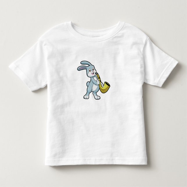 Camiseta Infantil Coelhinha na Música com Saxofone (Frente)