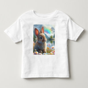 Camiseta Infantil Coelhinho Adorável em um Lago Encantado