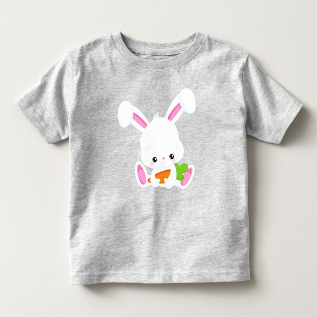 Camiseta Infantil Coelhinho Bonito, Coelhinho Branco, Coelhinho Pequ (Frente)