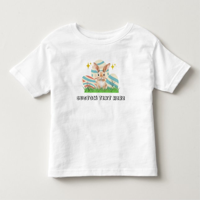 Camiseta Infantil Coelhinho bonito com texto personalizado (Frente)