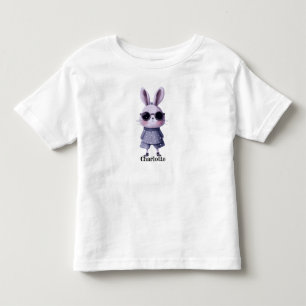 Camiseta Infantil Coelhinho bonito em óculos de sol personalizado