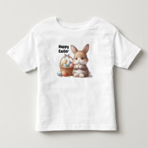 Camiseta Infantil Coelhinho da Páscoa e Cesta de Ovos