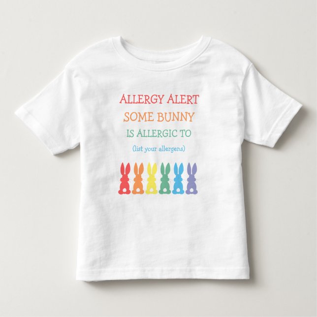 Camiseta Infantil Coelhinho da Páscoa personalizado do alerta da (Frente)