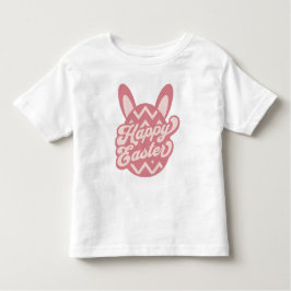 Camiseta Infantil Coelhinho de Felz pascoa Rosa
