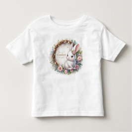 Camiseta Infantil Coelhinho de Páscoa Bonito com Terra Floral