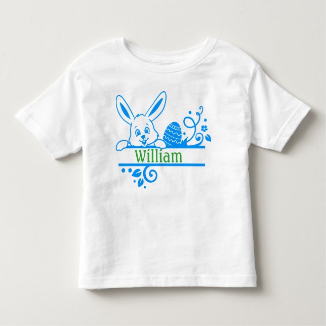 Camiseta Infantil Coelhinho de Páscoa e Ovo Personalizados (Frente)