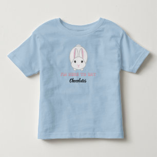 Camiseta Infantil Coelhinho de Páscoa esperando para comer chocolat