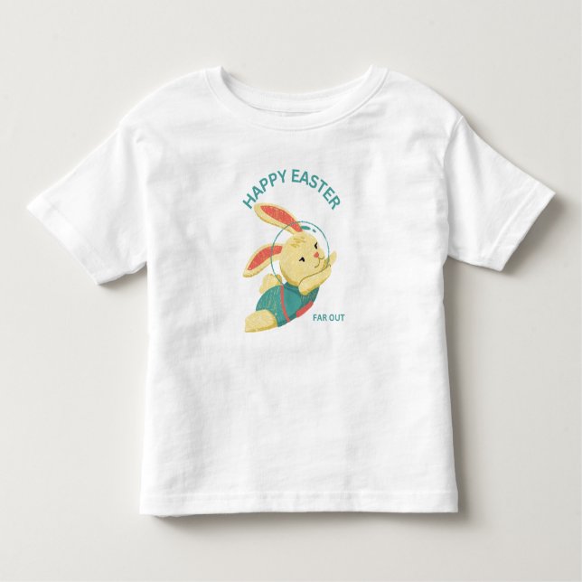 Camiseta Infantil Coelhinho do Espaço do felz pascoa - - Excesso (Frente)