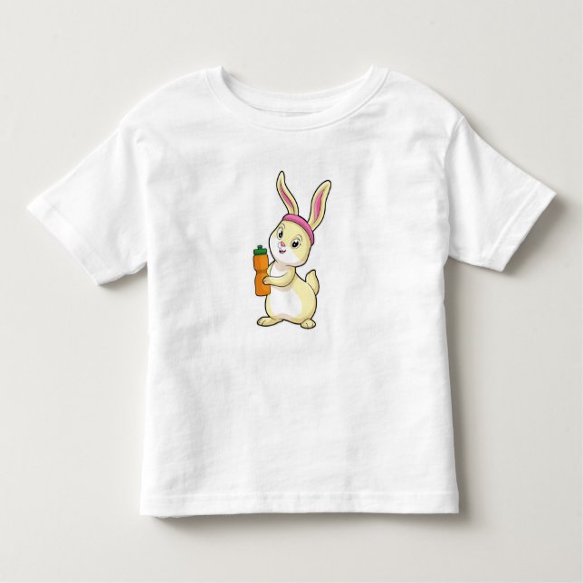 Camiseta Infantil Coelhinho na Malhação com garrafa de Bebendo (Frente)