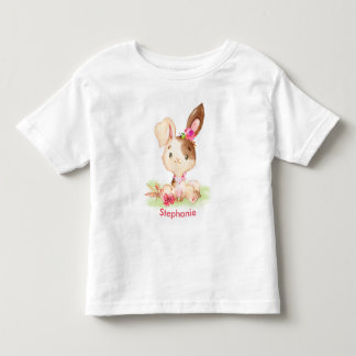 Camiseta Infantil Coelhinho Pequeno de Cor de Água Rosa