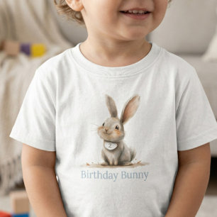 Camiseta Infantil Coelhinho Simples Fofo de Aniversário Infantil