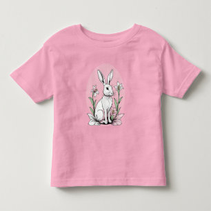 Camiseta Infantil Coelhinhos bonitos e lírios