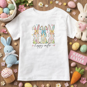 Camiseta Infantil Coelhinhos Coloridos da Páscoa