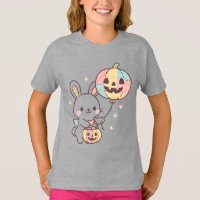 Camiseta Infantil Coelho Abóbora Pastel | Fofa Kaw