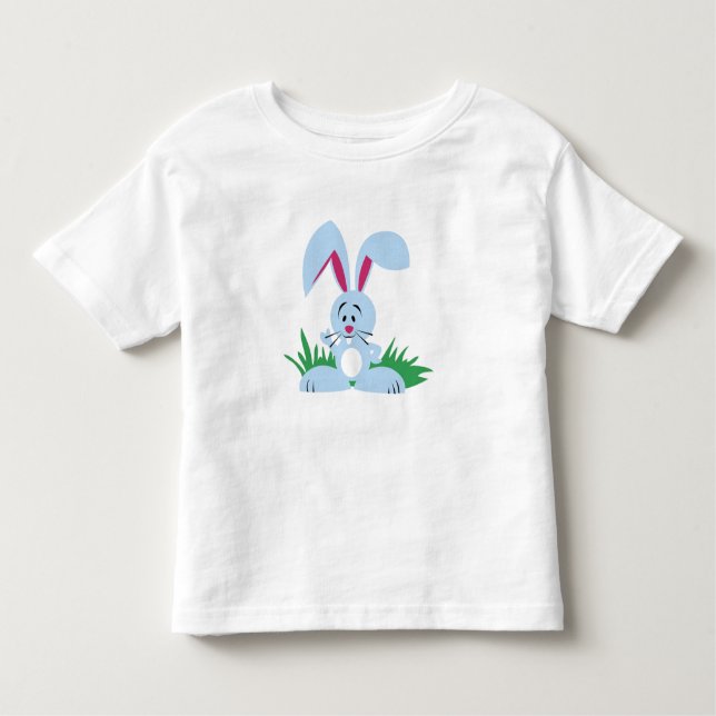 Camiseta Infantil Coelho azul - t-shirt da criança (Frente)