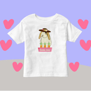 Camiseta Infantil Coelho Bonito com Chapéu e Nome