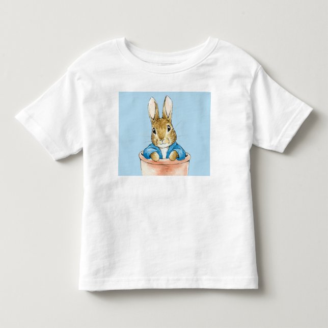 Camiseta Infantil coelho clássico azul jaqueta de coelho (Frente)