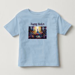Camiseta Infantil Coelho Clássico da Páscoa com Ovos de Páscoa