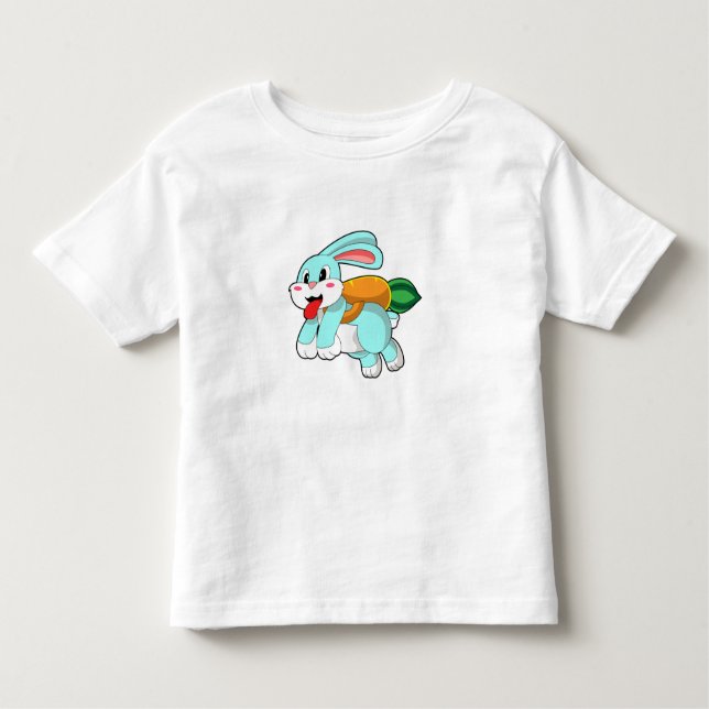 Camiseta Infantil Coelho com Cenoura como Foguete (Frente)