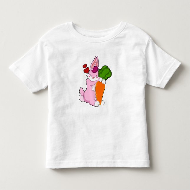 Camiseta Infantil Coelho com Cenoura e Coração (Frente)
