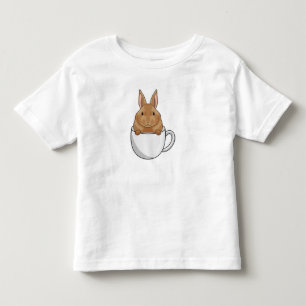 Camiseta Infantil Coelho com Xícara de Café
