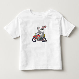 Camiseta Infantil Coelho como Biker com motocicleta.PNG