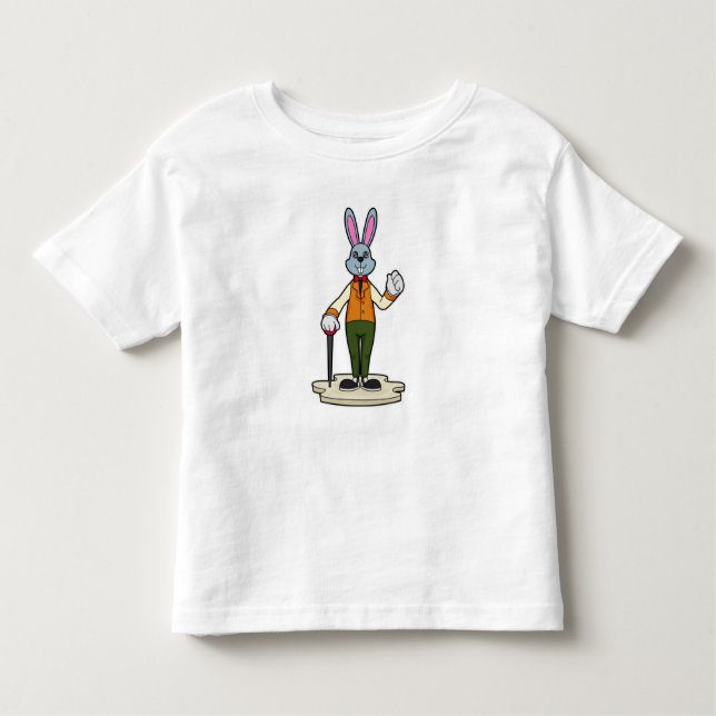 Camiseta Infantil Coelho como cavalheiro com bengala (Frente)