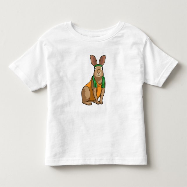 Camiseta Infantil Coelho como Corredor com Toalha (Frente)