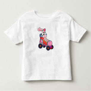 Camiseta Infantil Coelho como Skater Inline com Skates Inline