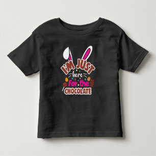 Camiseta Infantil Coelho da Páscoa Estou aqui apenas pelo Chocolate