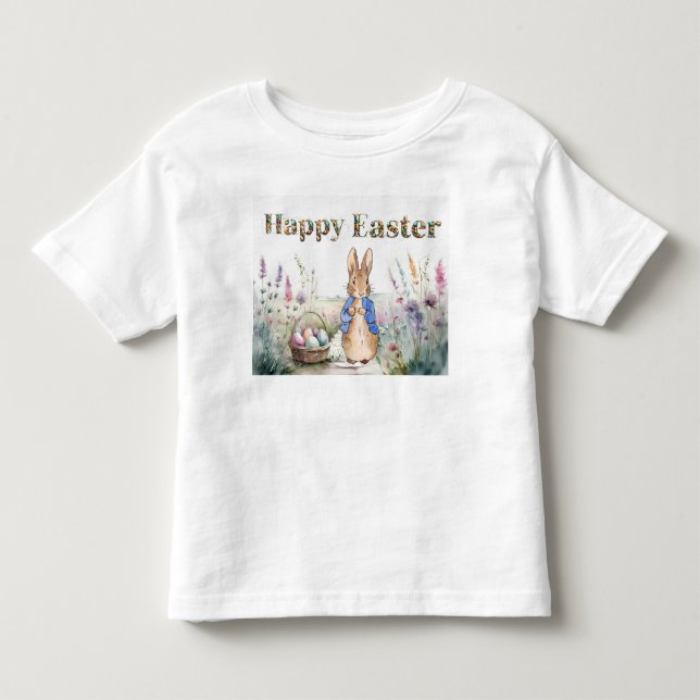 Camiseta Infantil coelho de Páscoa (Frente)