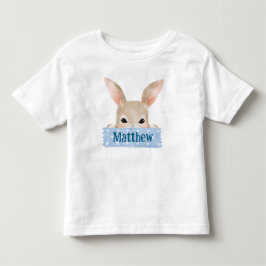 Camiseta Infantil Coelho de Páscoa Azul Aquarela Meninos 