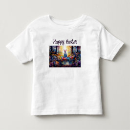 Camiseta Infantil Coelho de Páscoa Clássico com Ovos de Páscoa