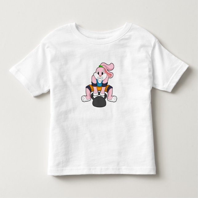 Camiseta Infantil Coelho em Malhação com Dumbbell.PNG (Frente)