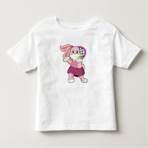 Camiseta Infantil Coelho em Tênis com raquete Tênis