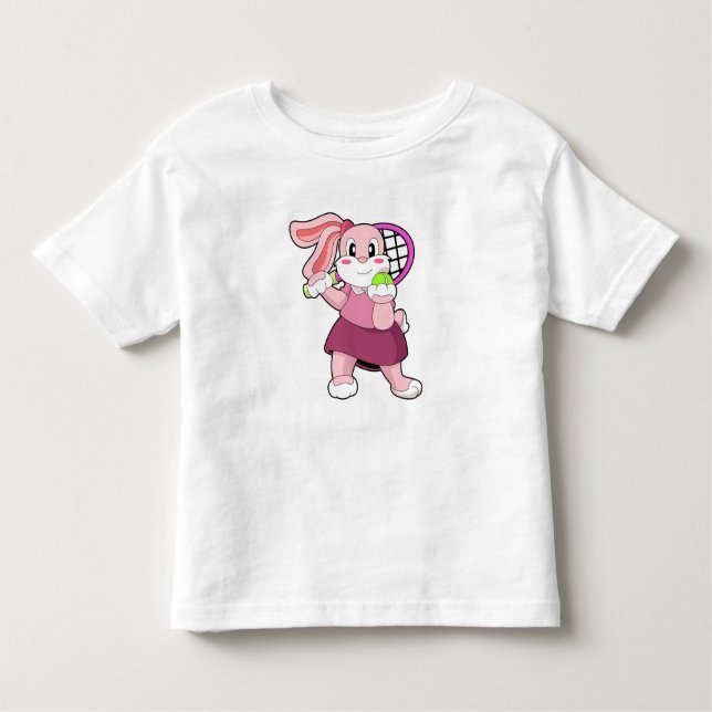 Camiseta Infantil Coelho em Tênis com raquete Tênis (Frente)