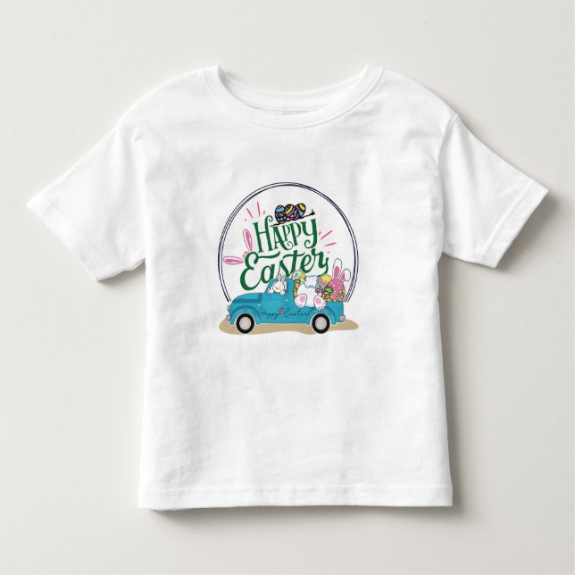 Camiseta Infantil coelho felz pascoa (Frente)