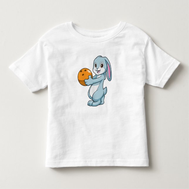Camiseta Infantil Coelho na Boliche com Bola de boliche (Frente)