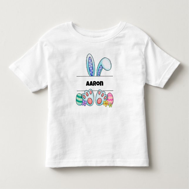 Camiseta Infantil Coelho Personalizado Adorável da Páscoa (Frente)
