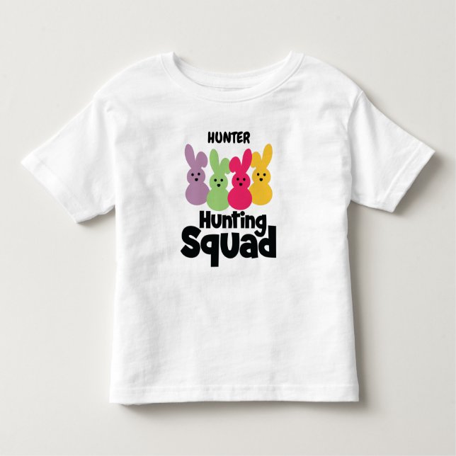CAMISETA INFANTIL "COELHOS CAÇANDO NO QUADRADO" PERSONALIZADO (Frente)