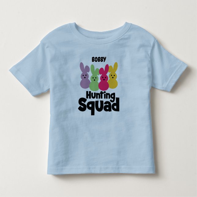 CAMISETA INFANTIL "COELHOS CAÇANDO SQUAD" TODDLER T-S PERSONALIZADO (Frente)