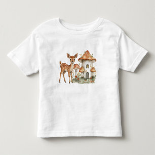 Camiseta Infantil Cogumelos entonados e veados-bebês