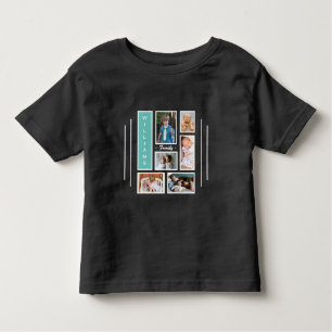 Camiseta Infantil Colagem de Fotos da Família Colagem Personalizada