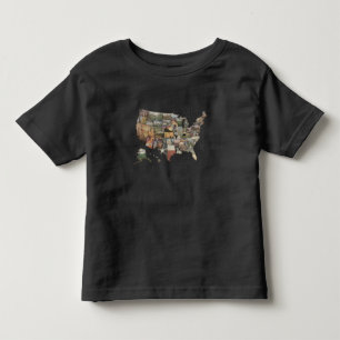 Camiseta Infantil Colagem do estado dos EUA