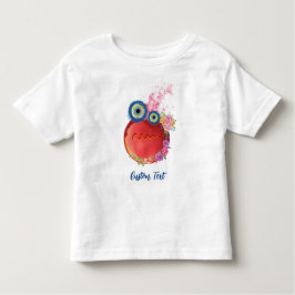 Camiseta Infantil Coleção de Pequenos Caras Lindos Vermelhos com Tex