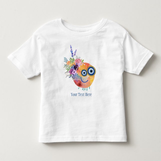 Camiseta Infantil Coleção Floral Fofo de Pequenos Rapazes Personaliz (Frente)