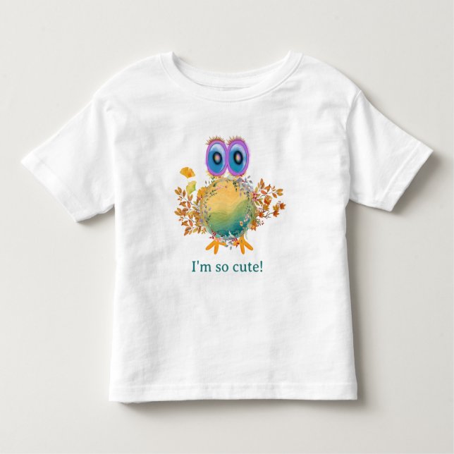 Camiseta Infantil Coleção Planet Cute de Pequenos Rapazes Personaliz (Frente)