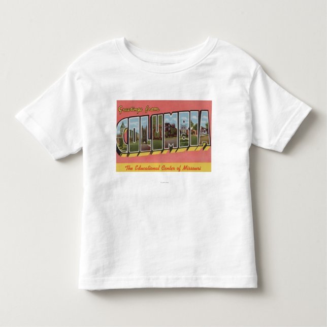 Camiseta Infantil Colômbia, Missouri - grandes cenas da letra (Frente)