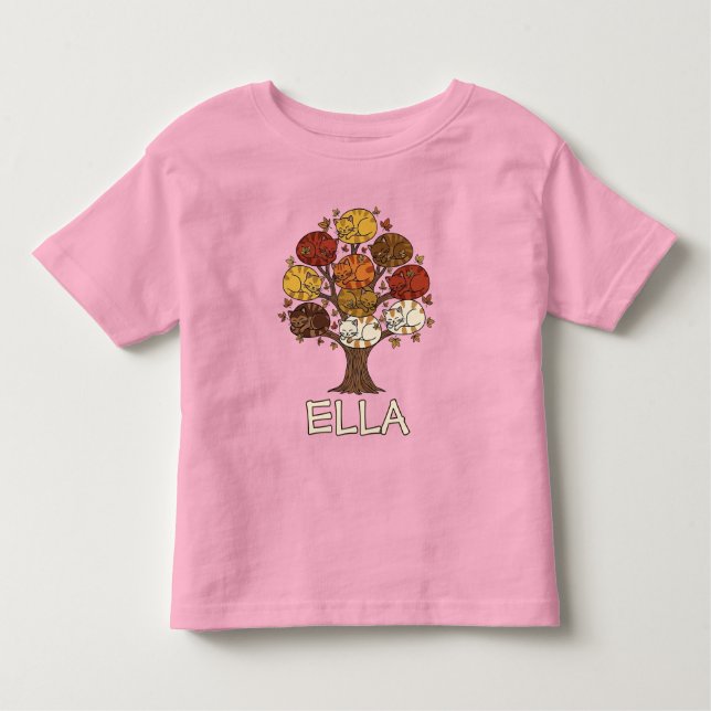 Camiseta Infantil Colorful Autumn Tree of Cats (Frente)