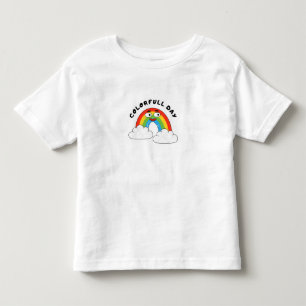 Camiseta infantil Colorful Day Arco-íris fofo com
